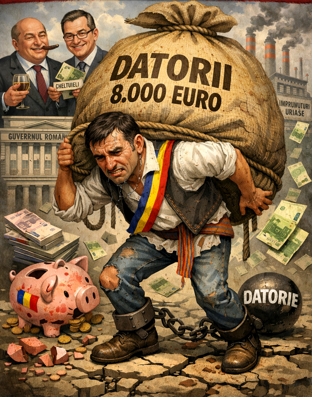 Featured image of post Fiecare român a fost îndatorat cu circa 8.000 de euro de către guvernanți